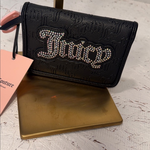 Juicy Couture Handbags - Juicy couture sequin, black and pink NWT wallet 4 card holders, inside zipper.